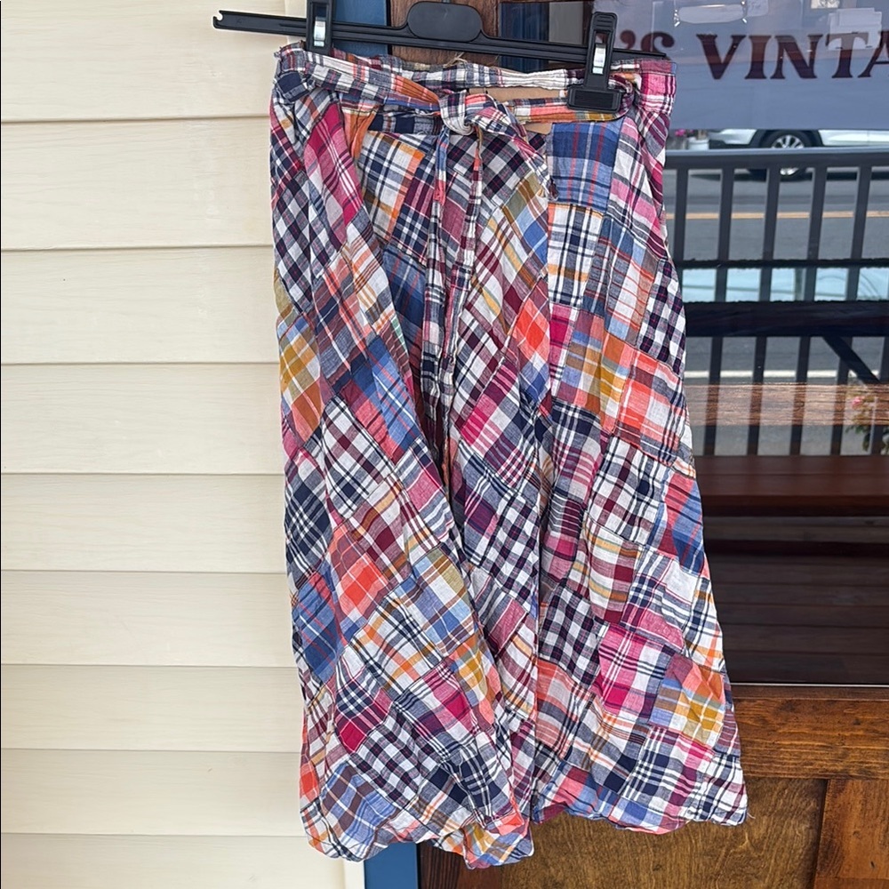 Vintage Blue and Red Bubble Midi Skirt